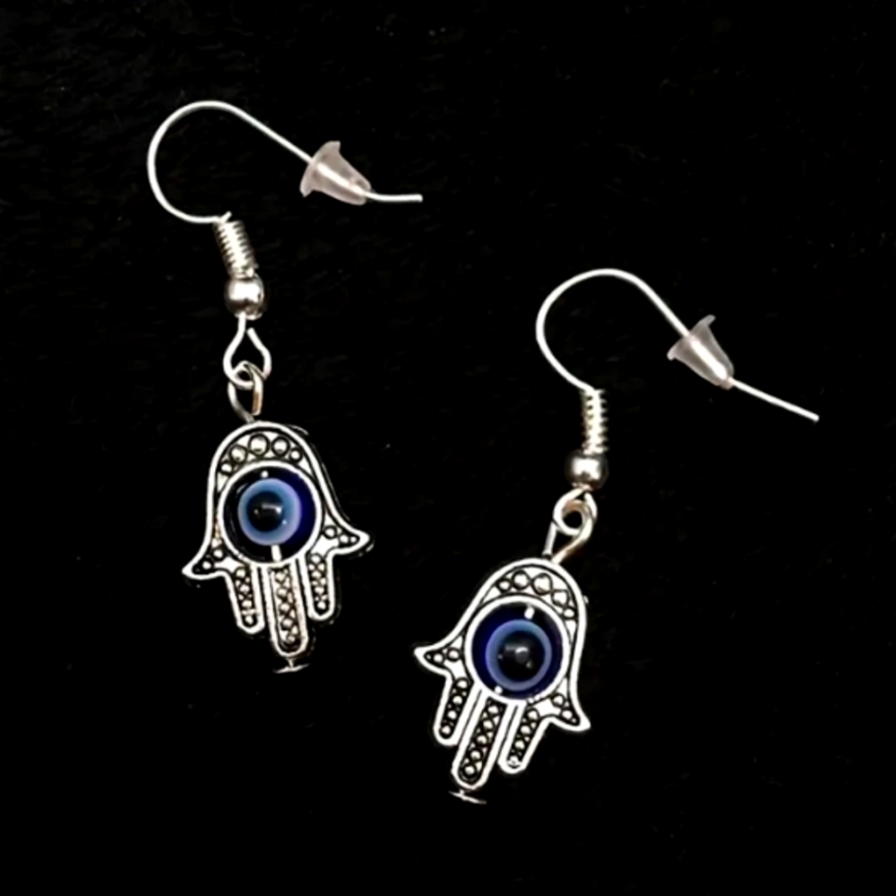 Hamsa 925 Silver Plated NIP Earrings 🪬